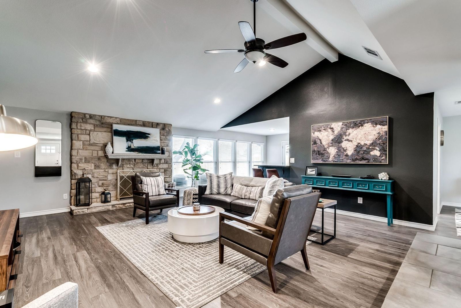 Staged living room in Richardson