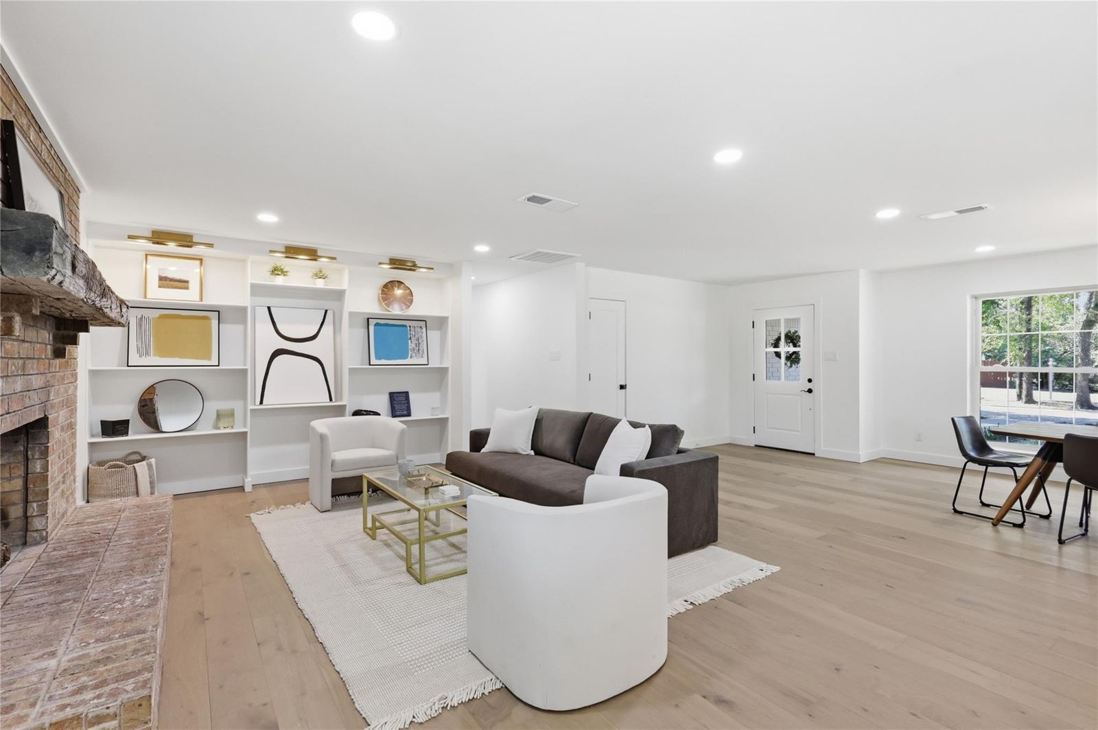 Staged living room in a Willow Park ranch home